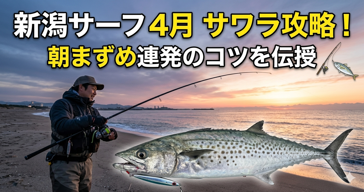 【新潟サーフ】4月サワラ陸っぱり朝まずめ攻略