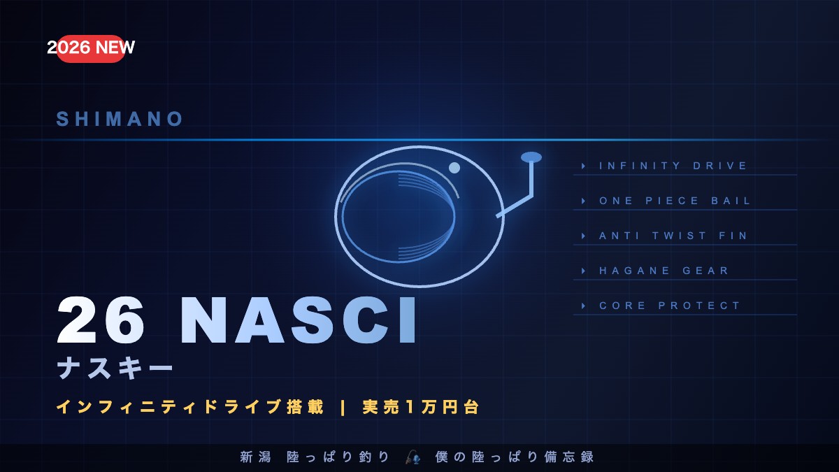 シマノ26ナスキーインプレ｜新潟陸っぱりで使ってみた