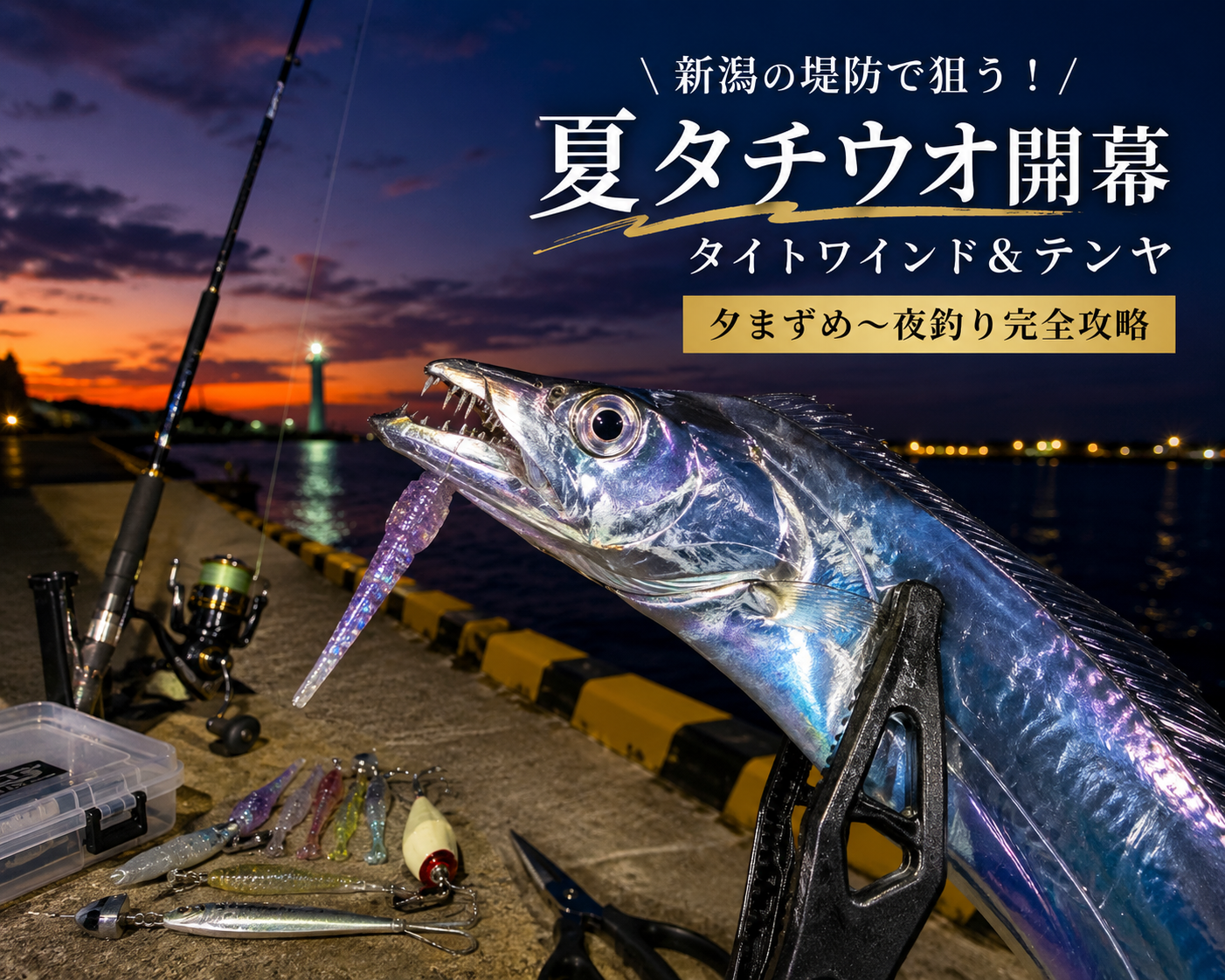 【新潟陸っぱり保存版】夏タチウオ開幕！堤防ライトワインド＆テンヤ完全攻略ガイド