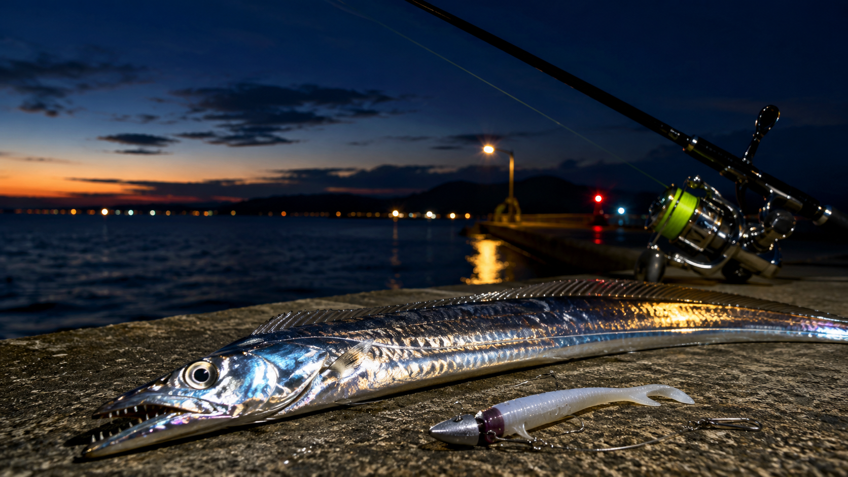 新潟の堤防で夕マズメに釣れたタチウオとタックル